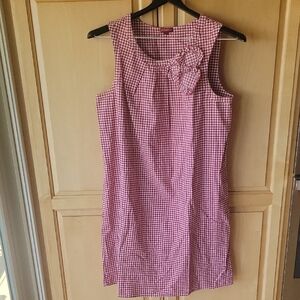 Red Gingham Sleeveless Dress